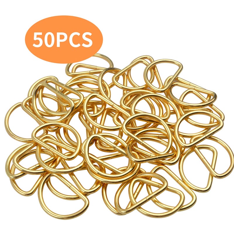 BronaGrand 50 Pieces 1inch Gold Metal D Ring Semi-Circular D Ring for Hardware Bags Ring Hand DIY Accessories - Image 4